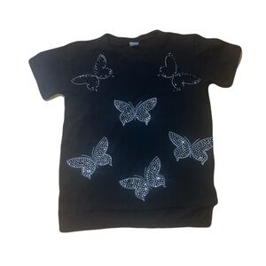 Elegant Black Butterfly Women's Tee